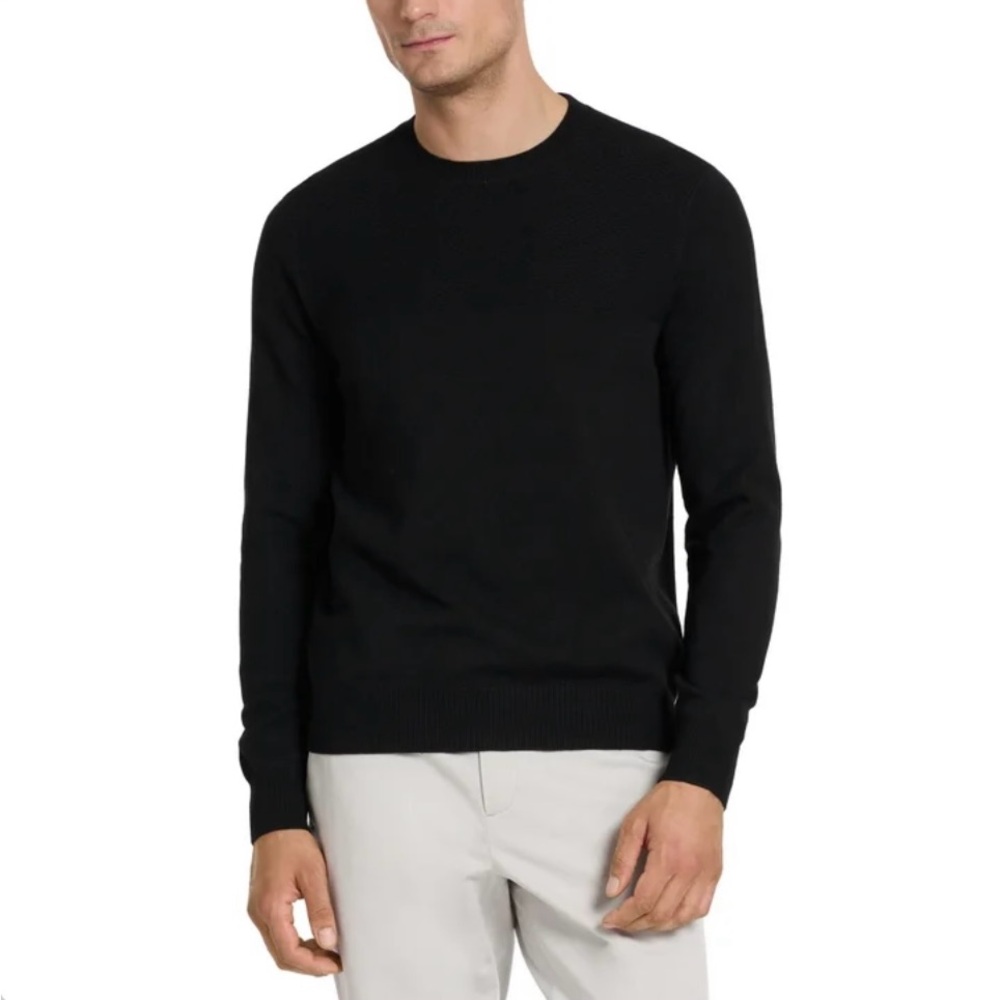 Ted baker men’s sweater black crewneck long sleeve textured lightweight large L